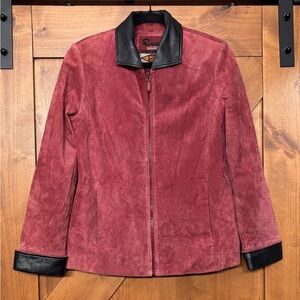 Women's Suede Jacket with Leather Accents